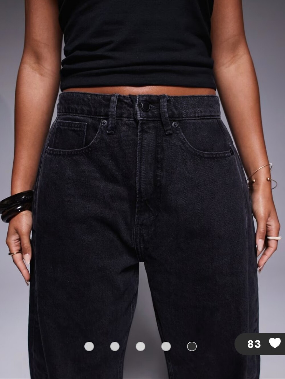 Good American Good Extreme Barrel Jeans in Black 373  Size 10/30 NWT - Picture 5 of 12